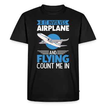 Pilote Aviation Avion Compagnie aérienne Futurs pilotes - T-shirt Premium bio Homme - noir - Devant - Nico (187cm)