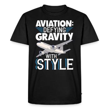 Pilote Aviation Avion Compagnie aérienne Futurs pilotes - T-shirt Premium bio Homme - noir - Devant - Nico (187cm)