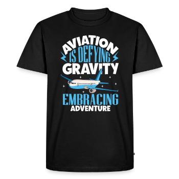 Pilote Aviation Avion Compagnie aérienne Futurs pilotes - T-shirt Premium bio Homme - noir - Devant - Nico (187cm)