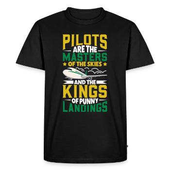 Pilote Aviation Avion Compagnie aérienne Futurs pilotes - T-shirt Premium bio Homme - noir - Devant - Nico (187cm)
