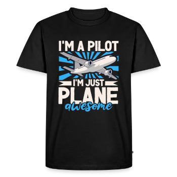 Pilote Aviation Avion Compagnie aérienne Futurs pilotes - T-shirt Premium bio Homme - noir - Devant - Nico (187cm)