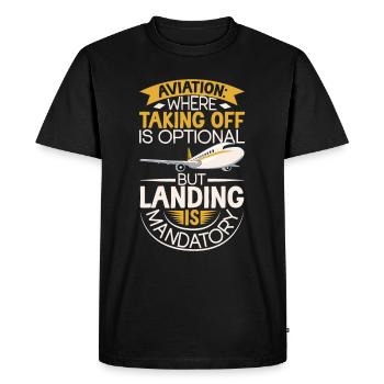 Pilote Aviation Avion Compagnie aérienne Futurs pilotes - T-shirt Premium bio Homme - noir - Devant - Nico (187cm)
