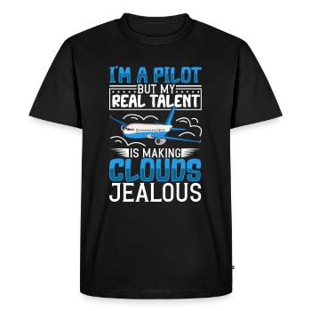 Pilot Aviation Airplane Airline Future Pilots - Men's Premium Organic T-Shirt - black - Front - Nico (187cm)
