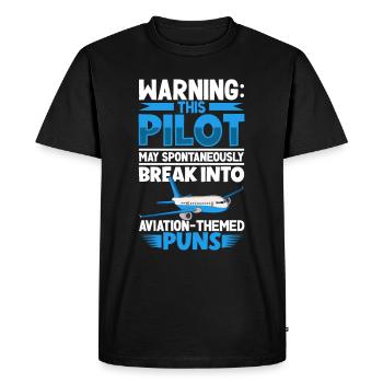 Pilote Aviation Avion Compagnie aérienne Futurs pilotes - T-shirt Premium bio Homme - noir - Devant - Nico (187cm)