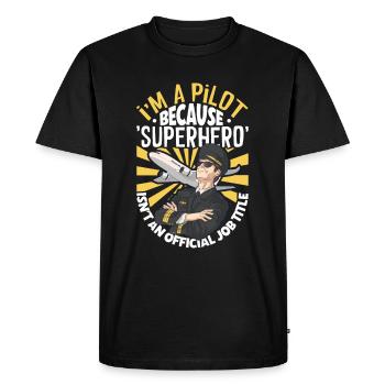 Pilote Aviation Avion Compagnie aérienne Futurs pilotes - T-shirt Premium bio Homme - noir - Devant - Nico (187cm)