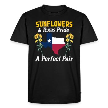 Texas Wildflowers Season Fields Flowers Texas - T-shirt Premium bio Homme - noir - Devant - Nico (187cm)