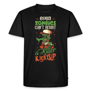 Horror Skateboarder Halloween Skateboard Gift - Men's Premium Organic T-Shirt - black - Front - Nico (187cm)