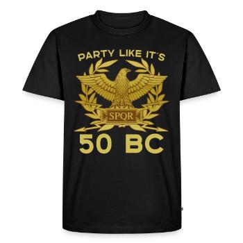 Miracle des Saturnales Rome antique et Jules César - T-shirt Premium bio Homme - noir - Devant - Nico (187cm)