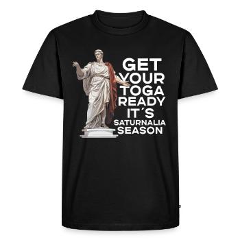 Miracle des Saturnales Rome antique et Jules César - T-shirt Premium bio Homme - noir - Devant - Nico (187cm)