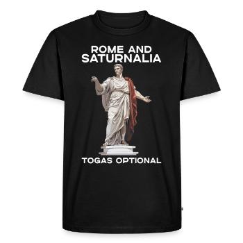 Miracle des Saturnales Rome antique et Jules César - T-shirt Premium bio Homme - noir - Devant - Nico (187cm)