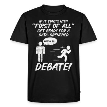 Débat de discours de débat orateur idée de cadeau - T-shirt Premium bio Homme - noir - Devant - Nico (187cm)