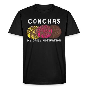 Humour espagnol Conchas Pain mexicain - T-shirt Premium bio Homme - noir - Devant - Nico (187cm)
