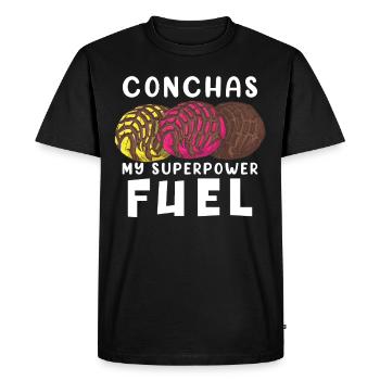 Humour espagnol Conchas Pain mexicain - T-shirt Premium bio Homme - noir - Devant - Nico (187cm)