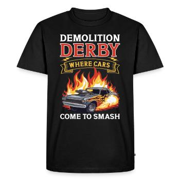 Derby de démonstration Derby de démolition Derby de démolition - T-shirt Premium bio Homme - noir - Devant - Nico (187cm)