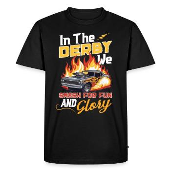 Derby de démonstration Derby de démolition Derby de démolition - T-shirt Premium bio Homme - noir - Devant - Nico (187cm)