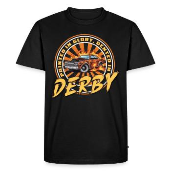 Derby de démonstration Derby de démolition Derby de démolition - T-shirt Premium bio Homme - noir - Devant - Nico (187cm)