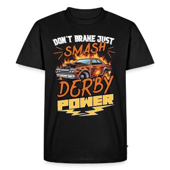 Derby de démonstration Derby de démolition Derby de démolition - T-shirt Premium bio Homme - noir - Devant - Nico (187cm)