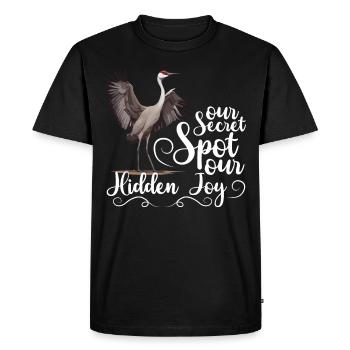 Amateurs de grues du Canada Observation des oiseaux - T-shirt Premium bio Homme - noir - Devant - Nico (187cm)