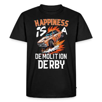 Derby de démonstration Derby de démolition Derby de démolition - T-shirt Premium bio Homme - noir - Devant - Nico (187cm)
