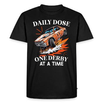 Derby de démonstration Derby de démolition Derby de démolition - T-shirt Premium bio Homme - noir - Devant - Nico (187cm)