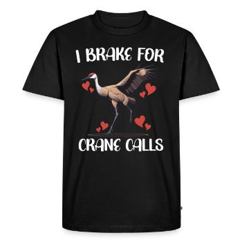 Amateurs de grues du Canada Observation des oiseaux - T-shirt Premium bio Homme - noir - Devant - Nico (187cm)