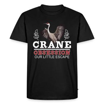 Amateurs de grues du Canada Observation des oiseaux - T-shirt Premium bio Homme - noir - Devant - Nico (187cm)