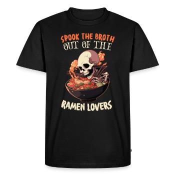 Horreur Ramen Halloween Ramen Nouilles effrayantes - T-shirt Premium bio Homme - noir - Devant - Nico (187cm)