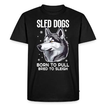 Chien de traîneau Huskie Alaska Sports d’hiver - T-shirt Premium bio Homme - noir - Devant - Nico (187cm)