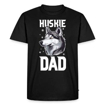 Chien de traîneau Huskie Alaska Sports d’hiver - T-shirt Premium bio Homme - noir - Devant - Nico (187cm)