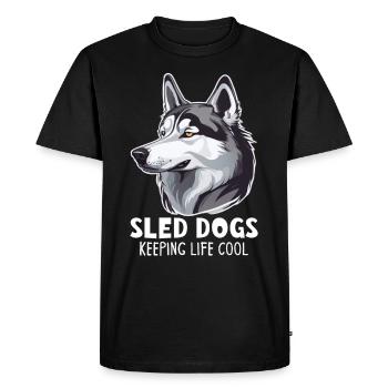 Chien de traîneau Huskie Alaska Sports d’hiver - T-shirt Premium bio Homme - noir - Devant - Nico (187cm)
