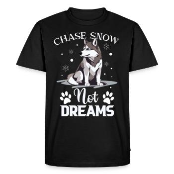 Chien de traîneau Huskie Alaska Sports d’hiver - T-shirt Premium bio Homme - noir - Devant - Nico (187cm)