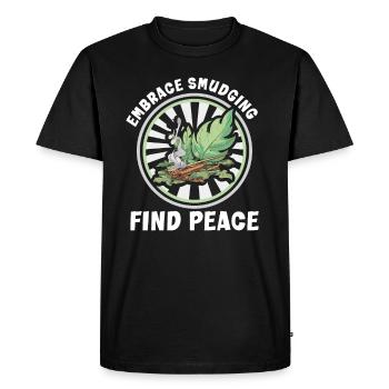 Smudge sage plume sorcellerie spirituelle méditer - T-shirt Premium bio Homme - noir - Devant - Nico (187cm)