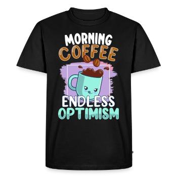 Coffee lover Caffeine and positivity Coffee-themed - Men's Premium Organic T-Shirt - black - Front - Nico (187cm)