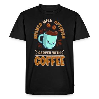 Coffee lover Caffeine and positivity Coffee-themed - Men's Premium Organic T-Shirt - black - Front - Nico (187cm)