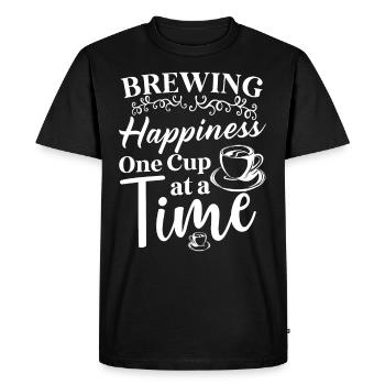 Coffee lover Caffeine and positivity Coffee-themed - Men's Premium Organic T-Shirt - black - Front - Nico (187cm)