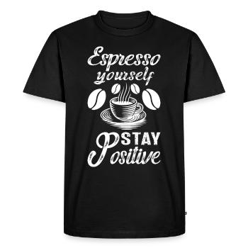 Coffee lover Caffeine and positivity Coffee-themed - Men's Premium Organic T-Shirt - black - Front - Nico (187cm)