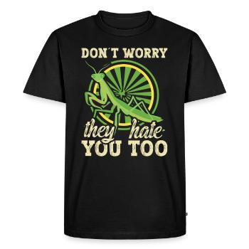 Amateur de mante religieuse, passionné d’insectes, - T-shirt Premium bio Homme - noir - Devant - Nico (187cm)