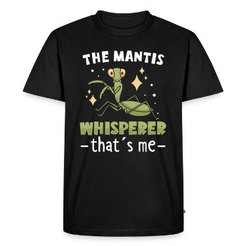Praying mantis lover, insect enthusiast, - Men's Premium Organic T-Shirt - black - Front - Nico (187cm)