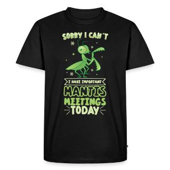 Praying mantis lover, insect enthusiast, - Men's Premium Organic T-Shirt - black - Front - Nico (187cm)