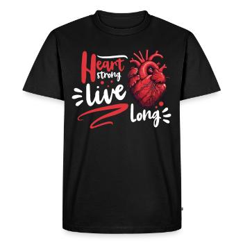 Healthy Heartbeat February Heart Awareness - Men's Premium Organic T-Shirt - black - Front - Nico (187cm)
