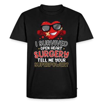 Healthy Heartbeat February Heart Awareness - Men's Premium Organic T-Shirt - black - Front - Nico (187cm)