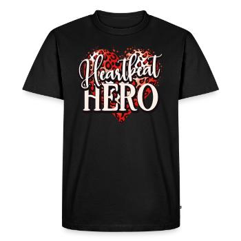 Healthy Heartbeat February Heart Awareness - Men's Premium Organic T-Shirt - black - Front - Nico (187cm)