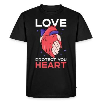 Healthy Heartbeat February Heart Awareness - Men's Premium Organic T-Shirt - black - Front - Nico (187cm)