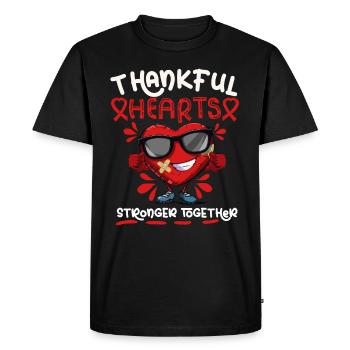 Healthy Heartbeat February Heart Awareness - Men's Premium Organic T-Shirt - black - Front - Nico (187cm)