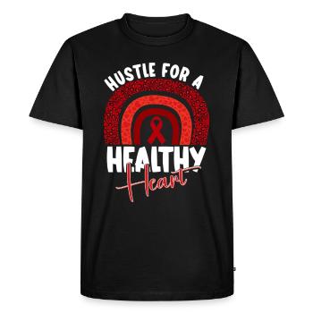Healthy Heartbeat February Heart Awareness - Men's Premium Organic T-Shirt - black - Front - Nico (187cm)