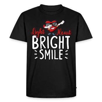 Healthy Heartbeat February Heart Awareness - Men's Premium Organic T-Shirt - black - Front - Nico (187cm)