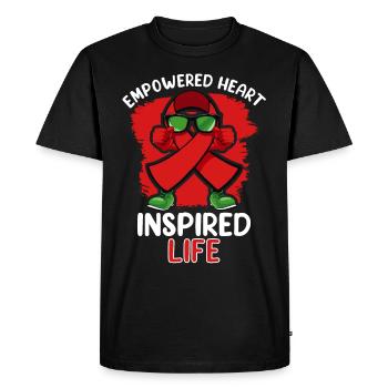 Healthy Heartbeat February Heart Awareness - Men's Premium Organic T-Shirt - black - Front - Nico (187cm)
