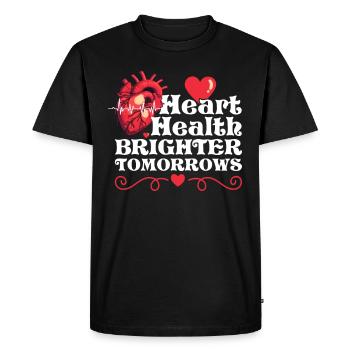 Healthy Heartbeat February Heart Awareness - Men's Premium Organic T-Shirt - black - Front - Nico (187cm)