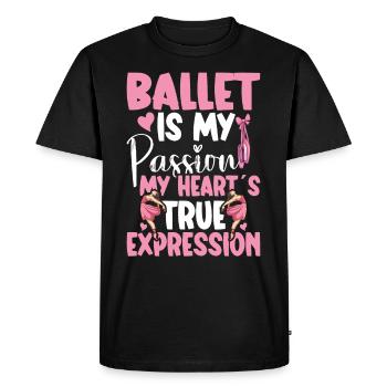 Ballet Ballerine Danse Danseuse Danse Ballet - T-shirt Premium bio Homme - noir - Devant - Nico (187cm)