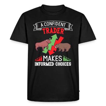 Traders d’actions, Traders Forex, Trading d’investisseurs - T-shirt Premium bio Homme - noir - Devant - Nico (187cm)